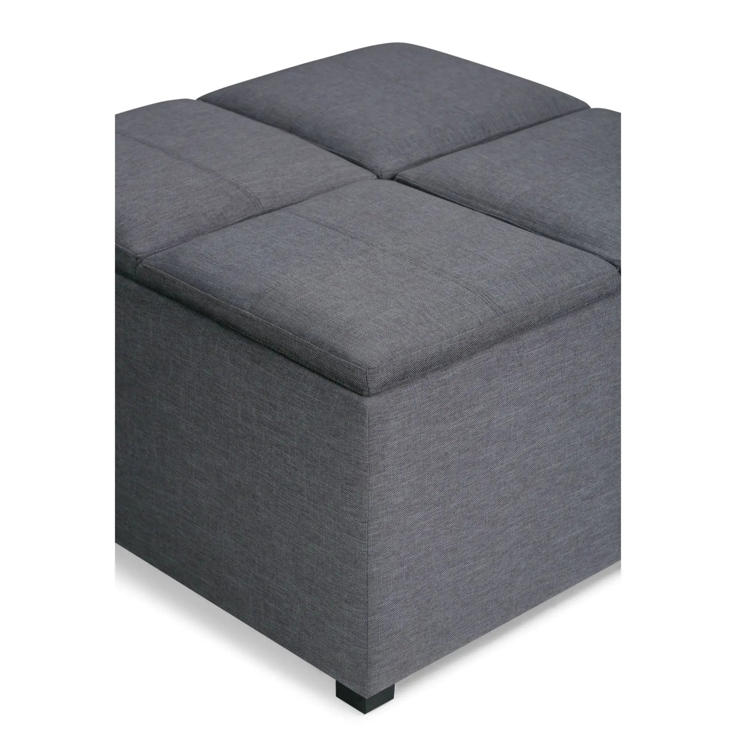 Avalon square storage ottoman in gray fabric with black legs by Unique Piece Furniture on Tampa Home & Garden Store