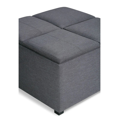 Avalon square storage ottoman in gray fabric with black legs by Unique Piece Furniture on Tampa Home & Garden Store