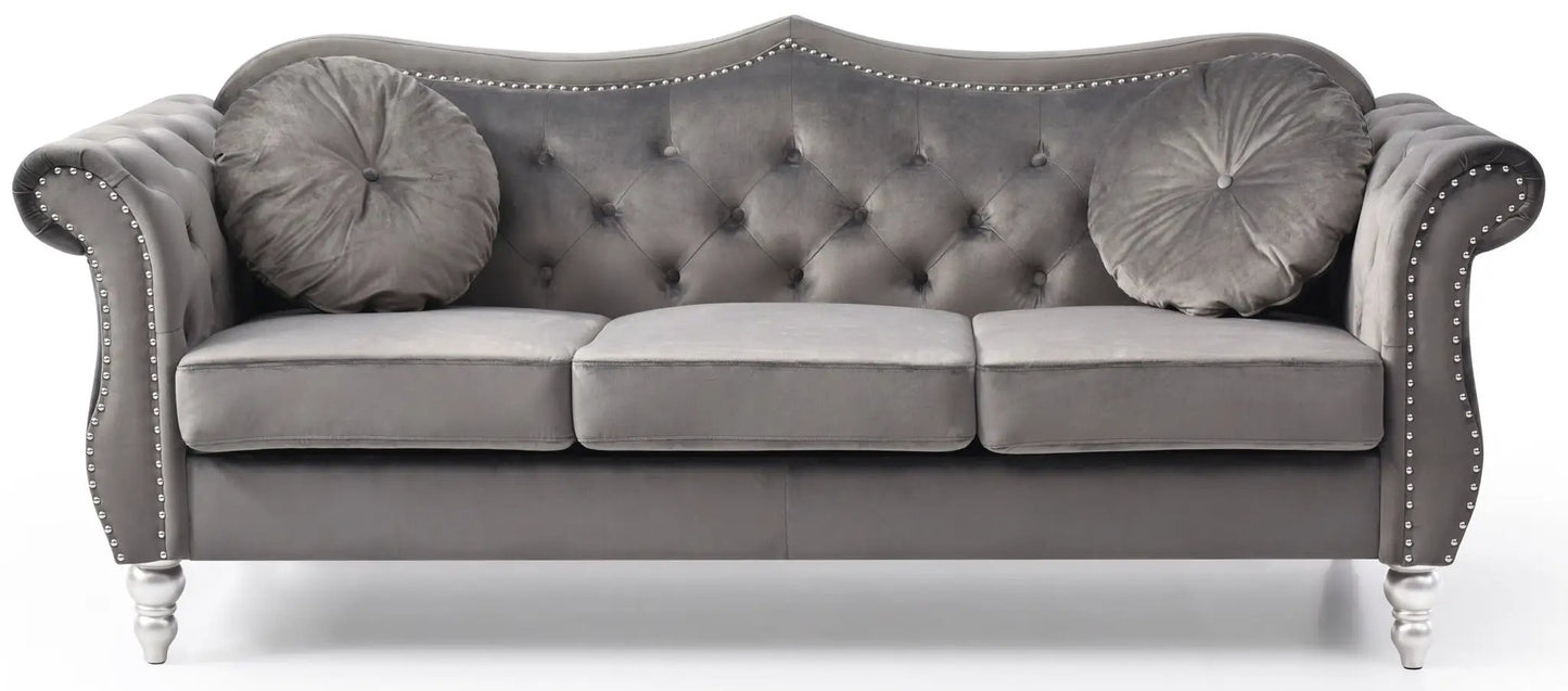 Hollywood Sofa with Glam Tufted Nailhead Trim