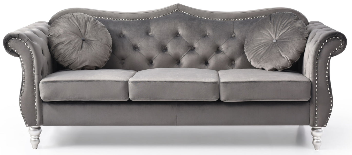 Hollywood Glam Sofa and Tufted Nailhead Trim