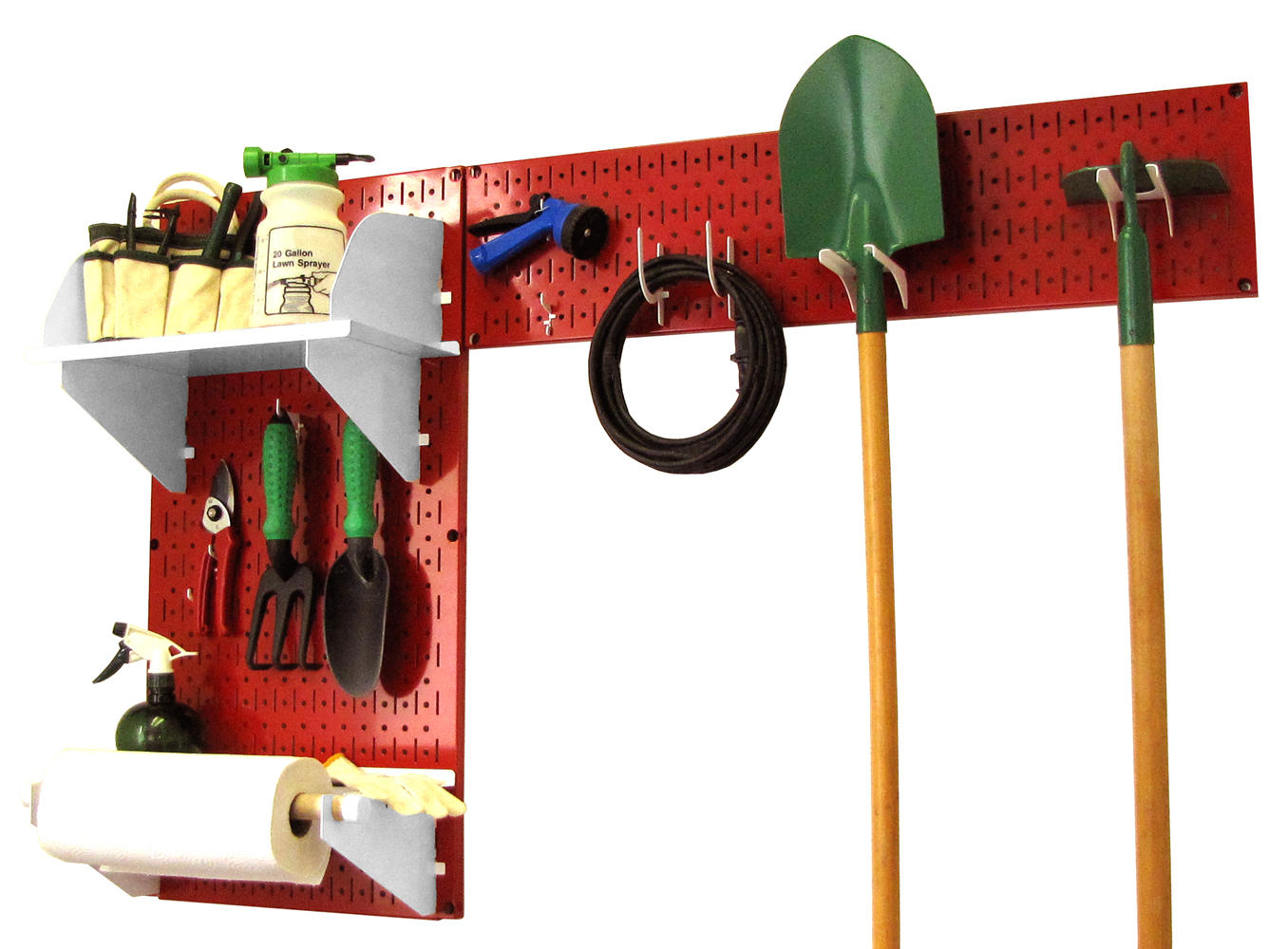 Wall Mount Pegboard Garden Tool Storage Kit