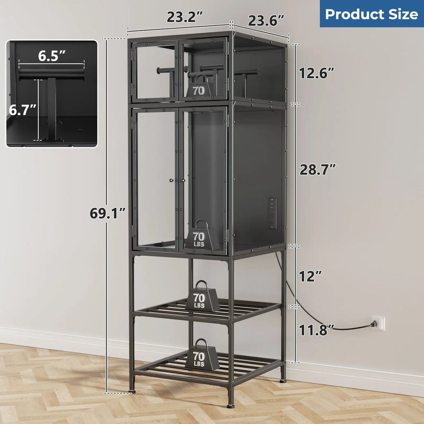 3D Printer Cabinet with Filament Storage and Bar