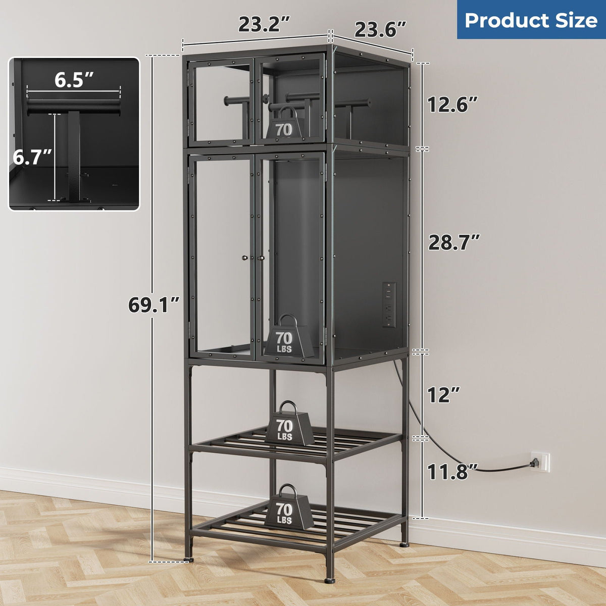 3D Printer Cabinet by HouseOfZazla, black metal frame with dual filament storage on Tampa Home & Garden Store