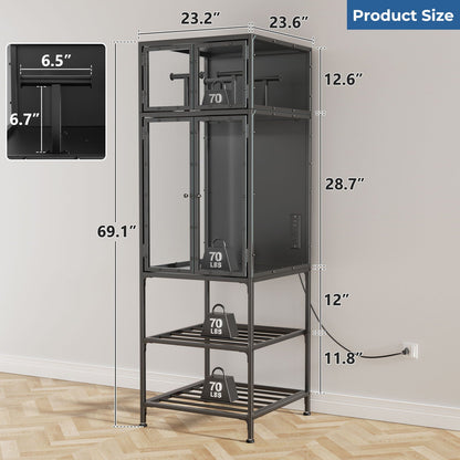 3D Printer Cabinet by HouseOfZazla, black metal frame with dual filament storage on Tampa Home & Garden Store
