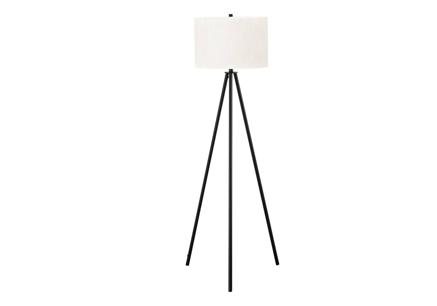 HouseOfZazla contemporary tripod floor lamp with white drum shade and black legs on Tampa Home & Garden Store