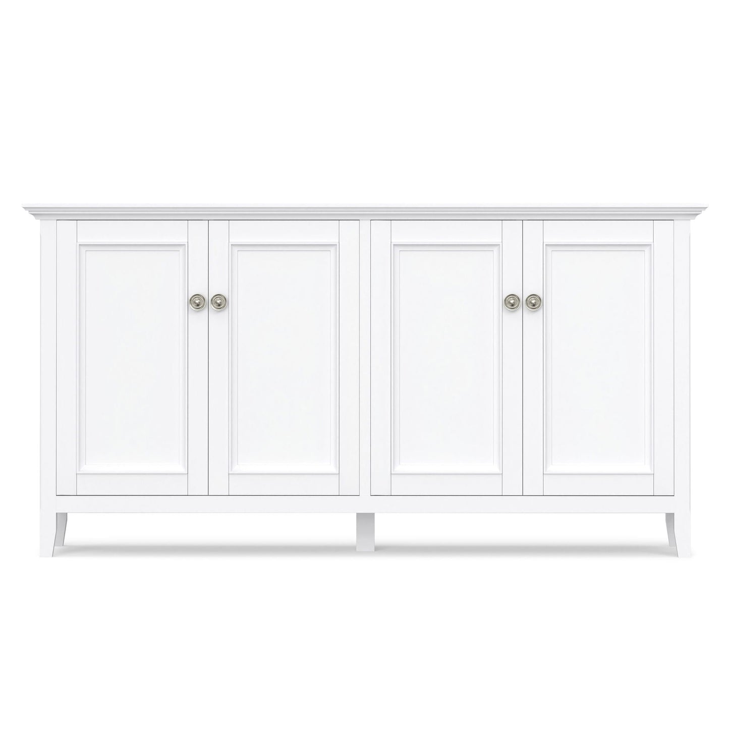 Amherst 4 Door Storage Cabinet by HouseOfZazla, white paneled doors, crown molding accent on Tampa Home & Garden Store