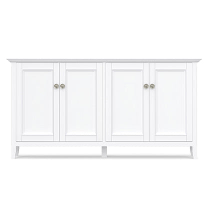 Amherst 4 Door Storage Cabinet by HouseOfZazla, white paneled doors, crown molding accent on Tampa Home & Garden Store