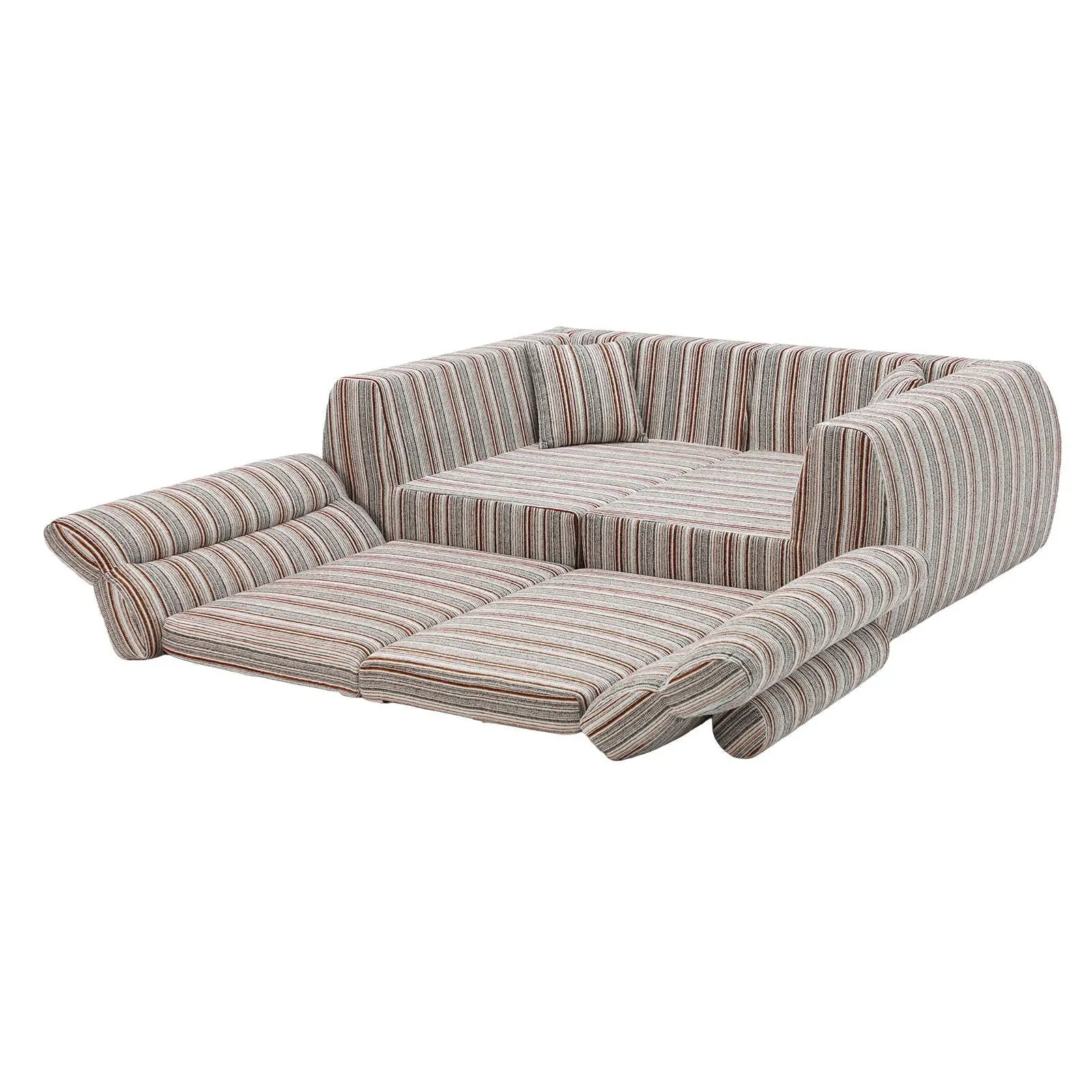3 Seater striped couch with throw pillows, stationary sofa by Unique Piece Furniture on Tampa Home & Garden Store
