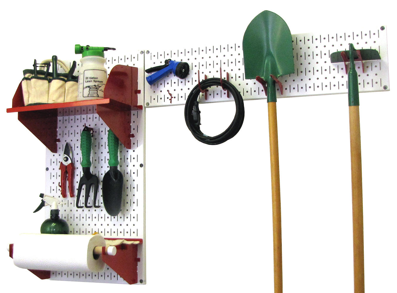 Wall Mount Pegboard Garden Tool Storage Kit