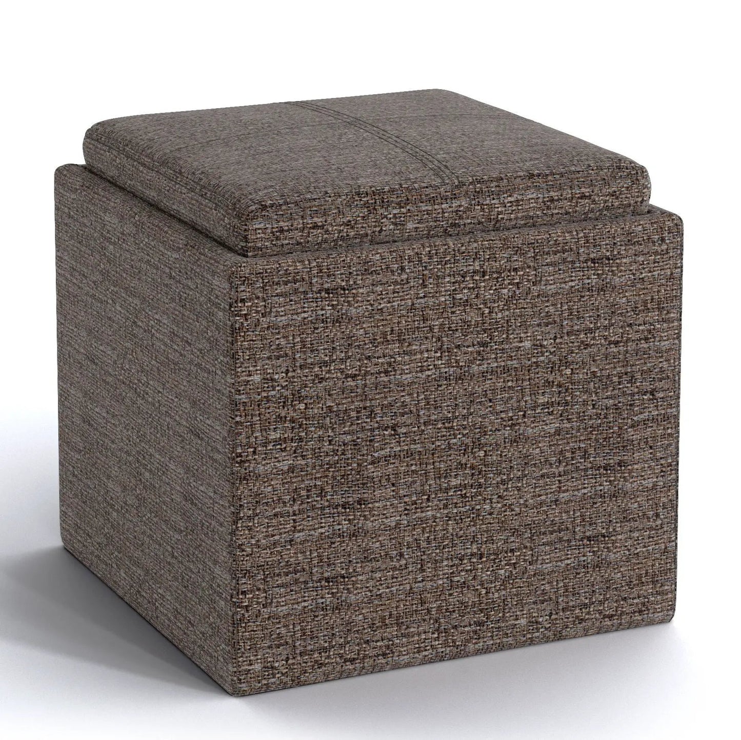 Rockwood Upholstered Cube Ottoman with Tray