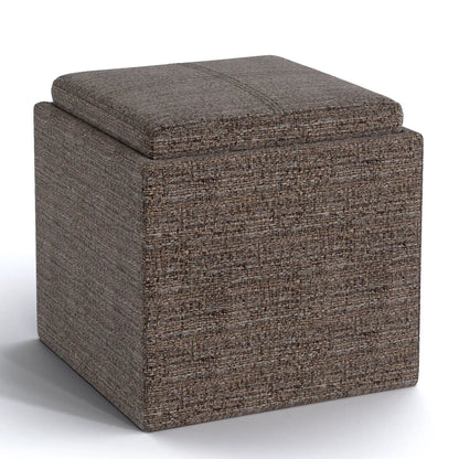 Rockwood Upholstered Cube Ottoman with Tray