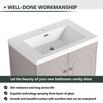 Contemporary Freestanding Vanity With Resin Sink