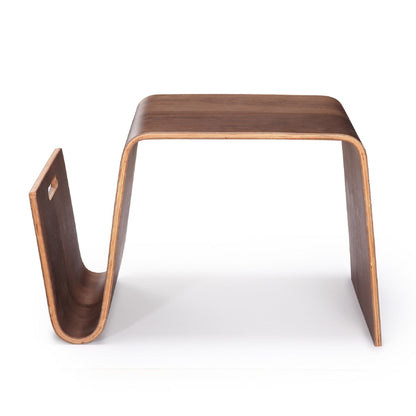 Brookside End Table with Curved Magazine Shelf dark brown/black finish by HouseOfZazla on Tampa Home & Garden Store