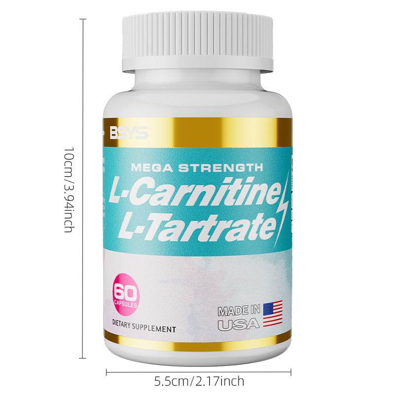 Perfecsy L-Carnitine L-Tartrate capsules bottle with teal label, 60 capsules, Made in USA on Tampa Home & Garden Store