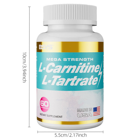 Perfecsy L-Carnitine L-Tartrate capsules bottle with teal label, 60 capsules, Made in USA on Tampa Home & Garden Store