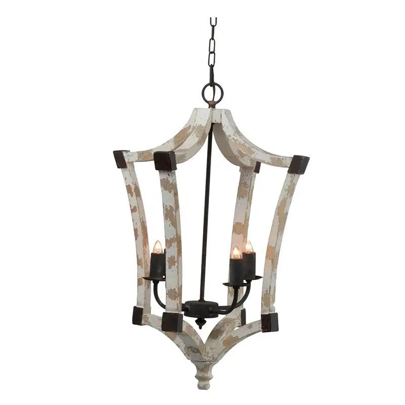 Cream 4 Light Chandelier with Adjustable Chain