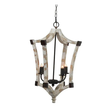 Cream 4 Light Chandelier with Adjustable Chain