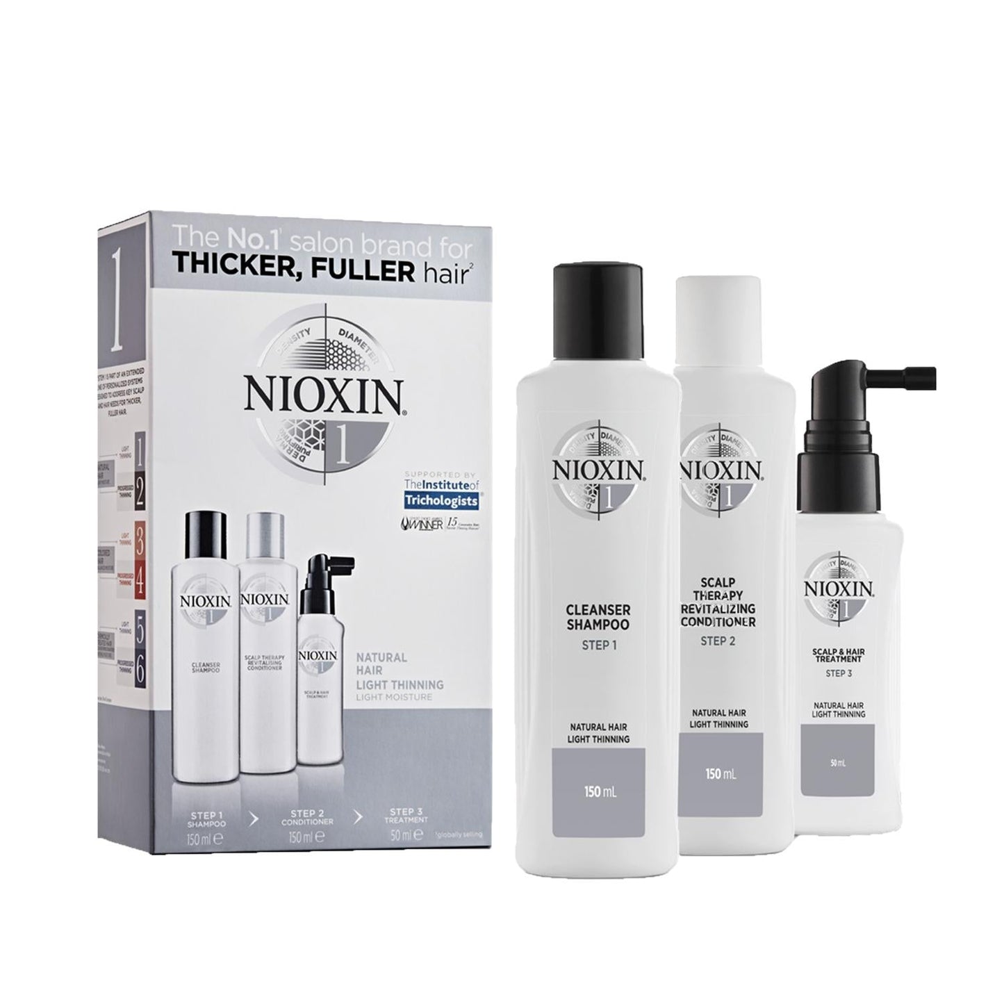 Nioxin travel size hair care set with shampoo, conditioner, and treatment for natural hair on Tampa Home & Garden Store