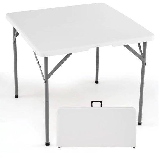 34 Inch Square Folding Card Table with Carrying Handle Gray legs DirectDeals on Tampa Home & Garden Store