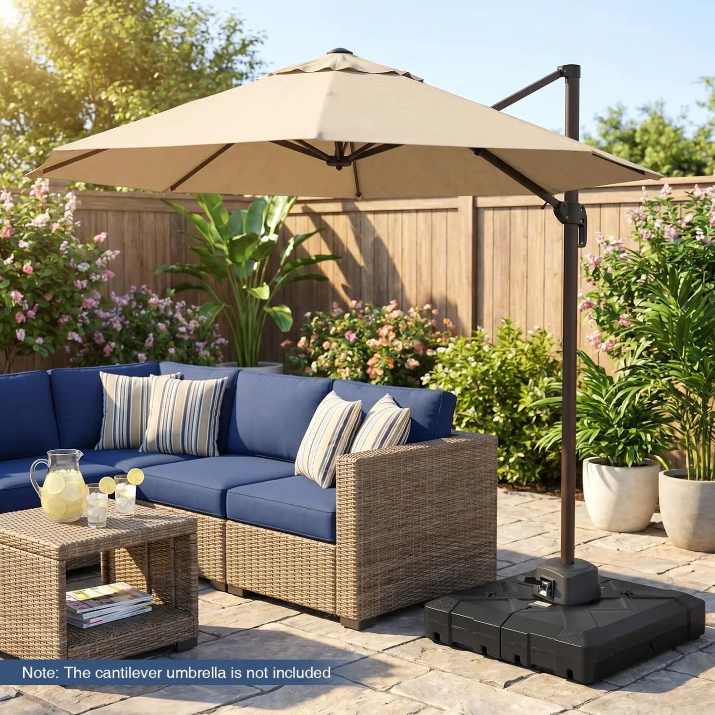 Cantilever Patio Umbrella Base with 4 Wheels