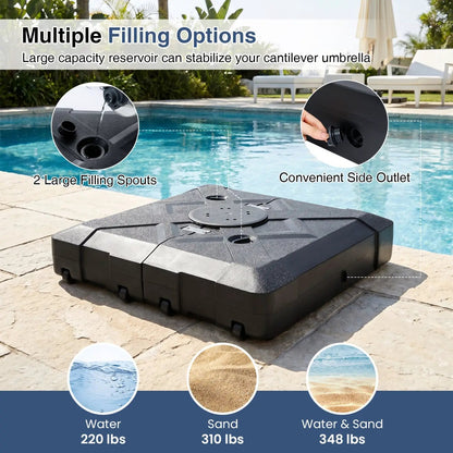 Cantilever Patio Umbrella Base with 4 Wheels