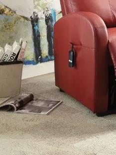 Ricardo Power Motion Recliner red leather by Unique Piece Furniture with side lift control on Tampa Home & Garden Store
