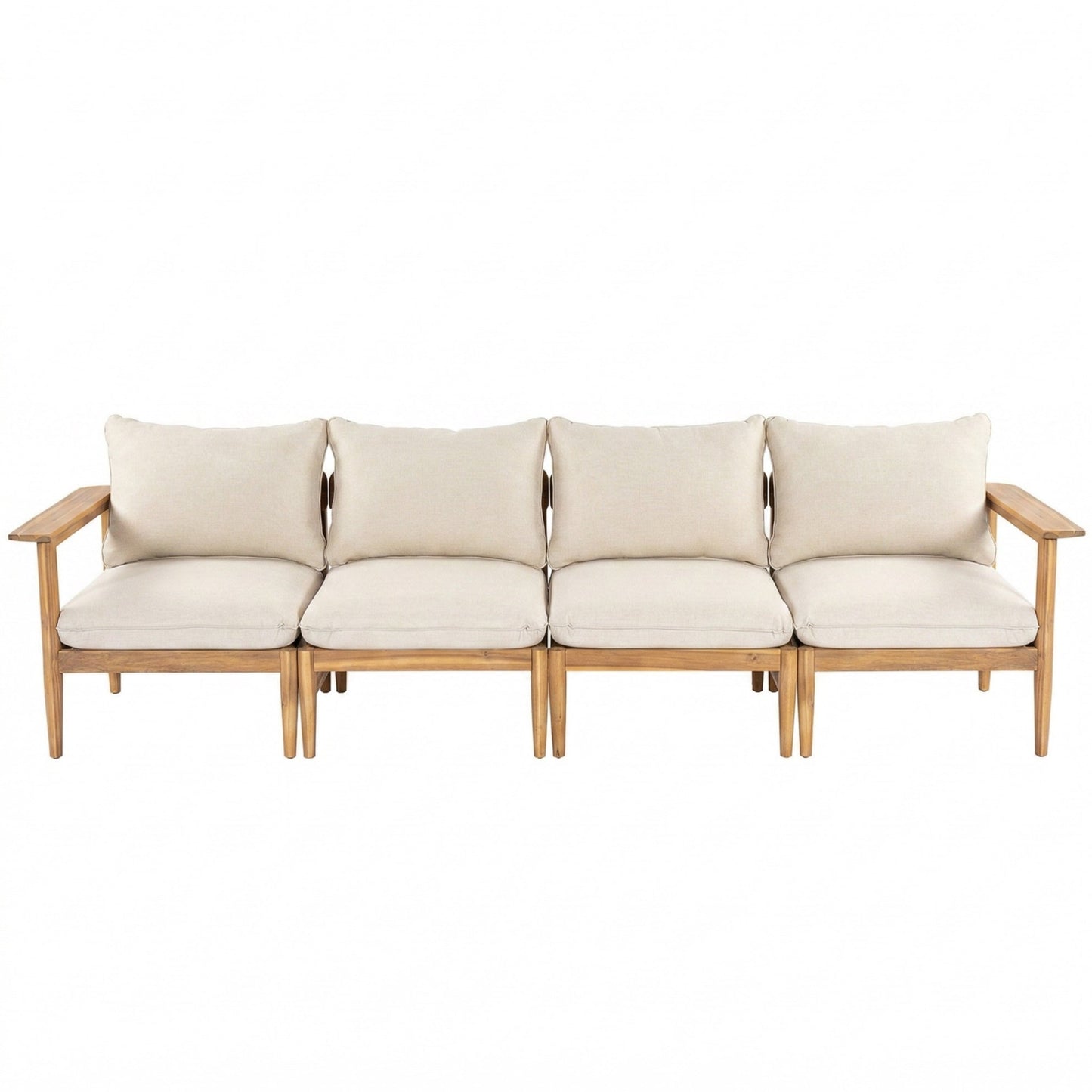 Outdoor Acacia Wood and Four Seater Sofa