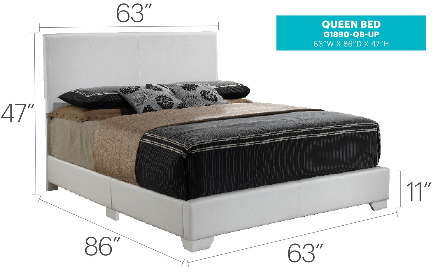 Glory Aaron Queen Platform Bed for a Bedroom
