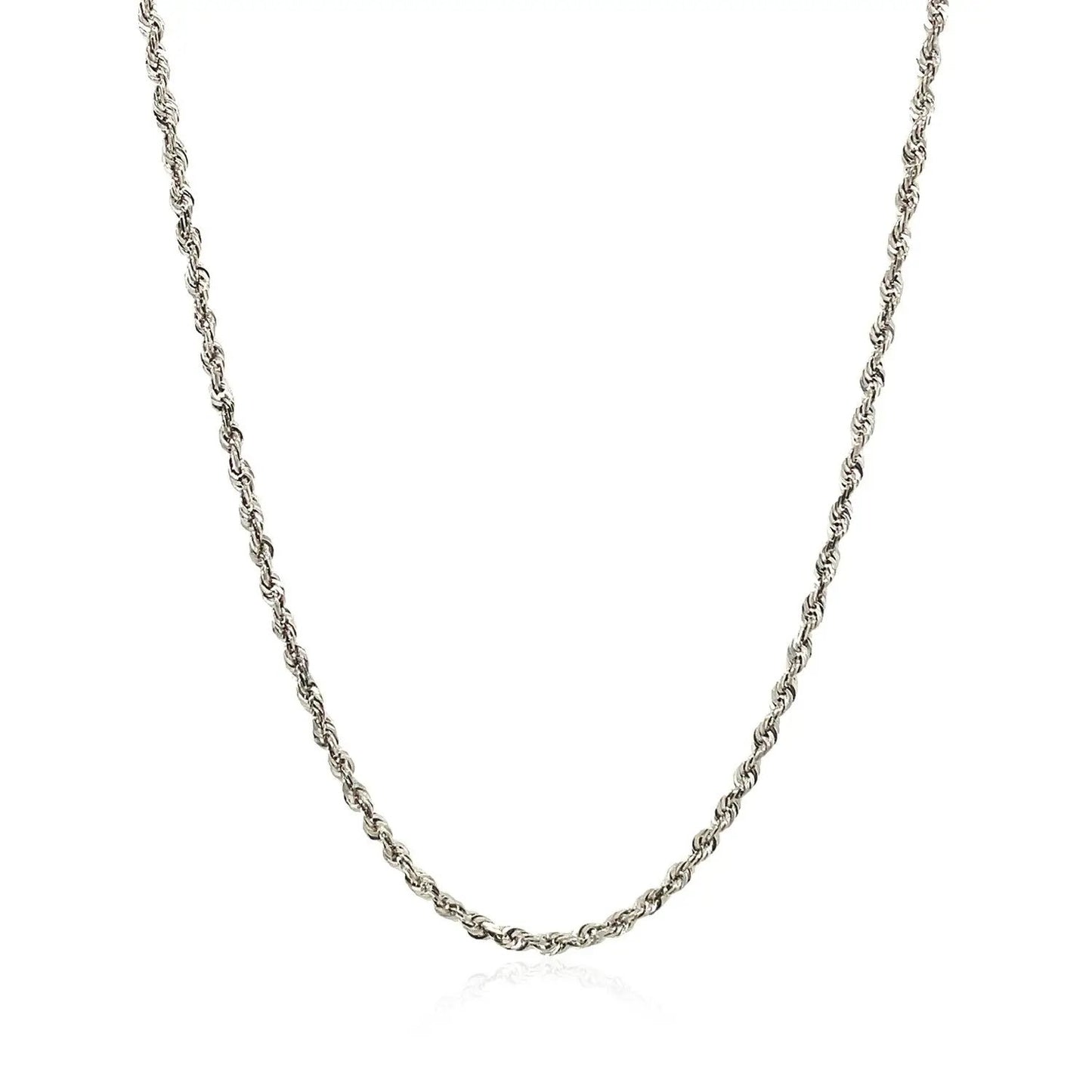 2.0mm 14k white gold solid diamond-cut rope chain necklace by Bids.com on Tampa Home & Garden Store