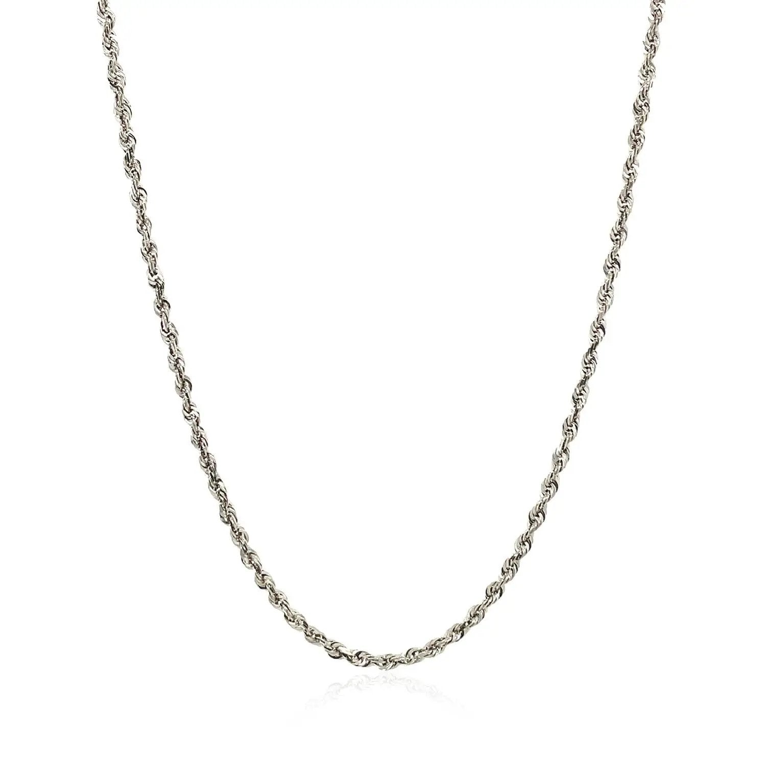 2.0mm 14k white gold solid diamond-cut rope chain necklace by Bids.com on Tampa Home & Garden Store