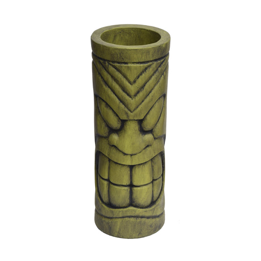 Stone statue urn planter with antique green finish and carved face motif HouseOfZazla on Tampa Home & Garden Store