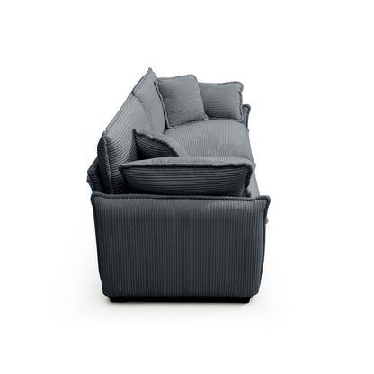 Modern Living Room Sofa 3 Pieces Set gray corduroy fabric with cushions HouseOfZazla on Tampa Home & Garden Store