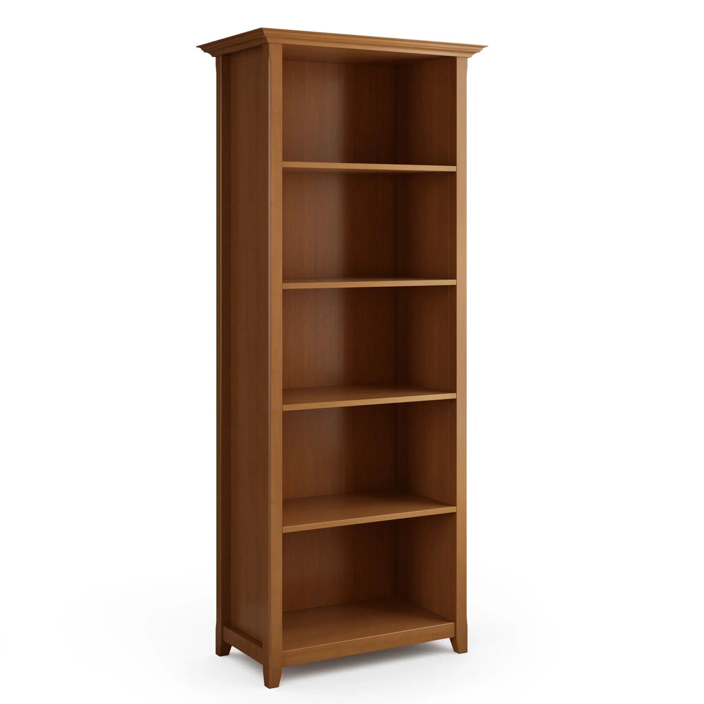 Amherst Five Shelf Bookcase Handcrafted Wood