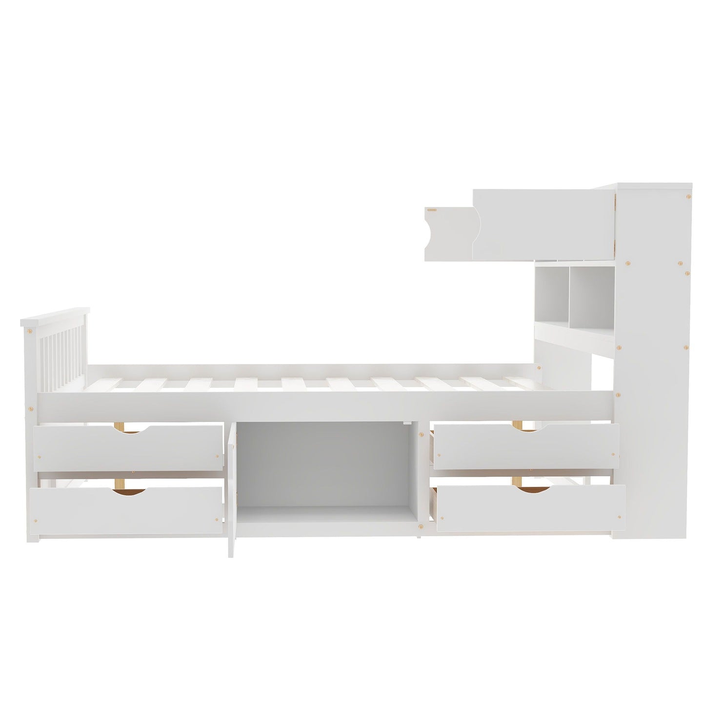 Captain Platform Bed Frame and Bookcase Headboard