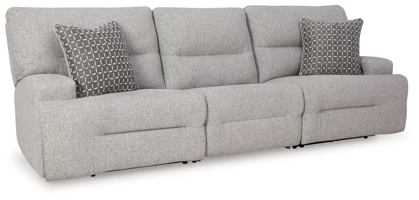 Acklen Place reclining sectional gray fabric with geometric pillows by Unique Piece Furniture on Tampa Home & Garden Store