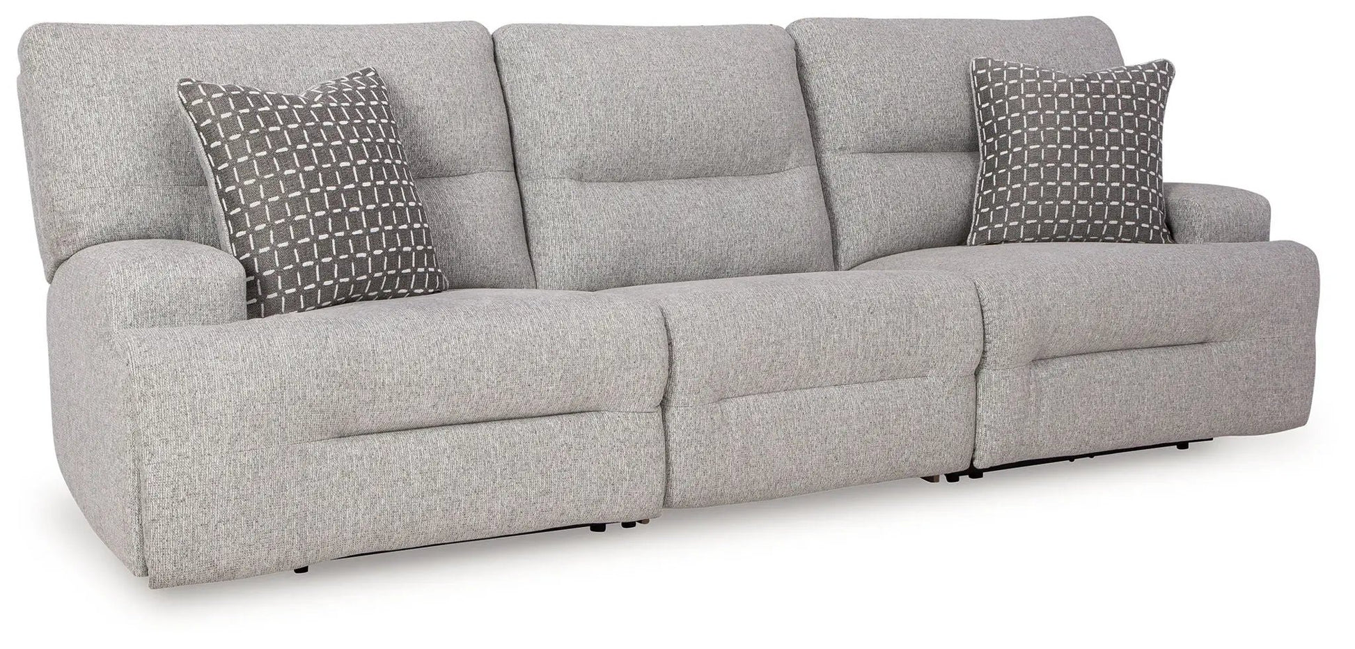 Acklen Place reclining sectional gray fabric with geometric pillows by Unique Piece Furniture on Tampa Home & Garden Store