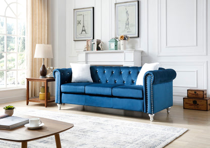 the Raisa Tufted Sofa and Nailhead Accents