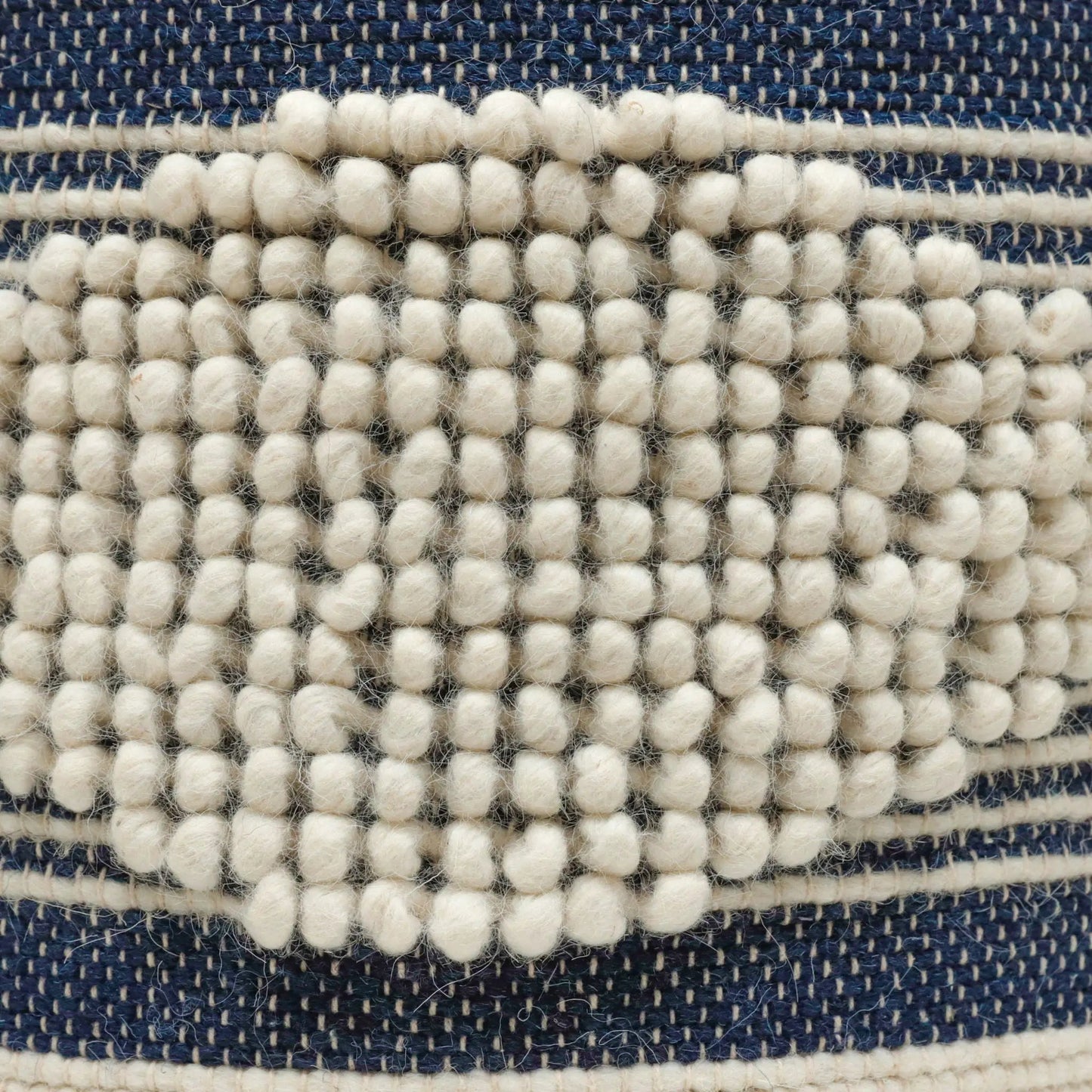 Diamond Handcrafted Cylindrical Wool Pouf