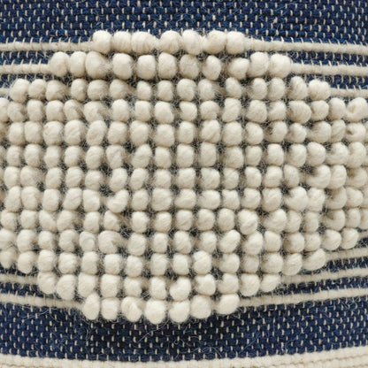 Diamond Handcrafted Cylindrical Wool Pouf