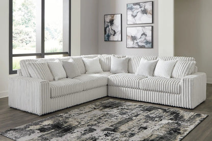 Stupendous - Sectional cream textured ribbed upholstery, L-shaped, by Unique Piece Furniture on Tampa Home & Garden Store
