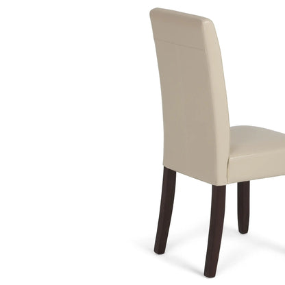 Acadian upholstered Parson dining chair set of 2 in beige upholstery with dark wood legs on Tampa Home & Garden Store