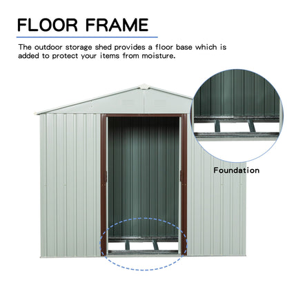 White Outdoor Metal Shed and Tool Storage