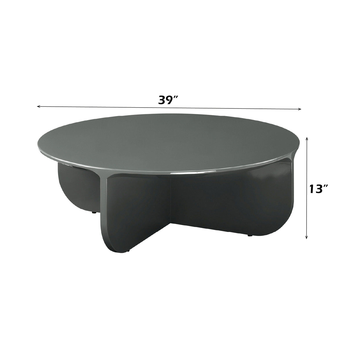 Round dark green coffee table by HouseOfZazla with spacious surface, 39in diameter, 13in height on Tampa Home & Garden Store