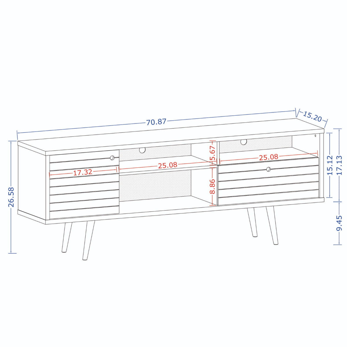 TV Stand with Wire Management and Smart Storage white, yellow, light blue by HouseOfZazla on Tampa Home & Garden Store