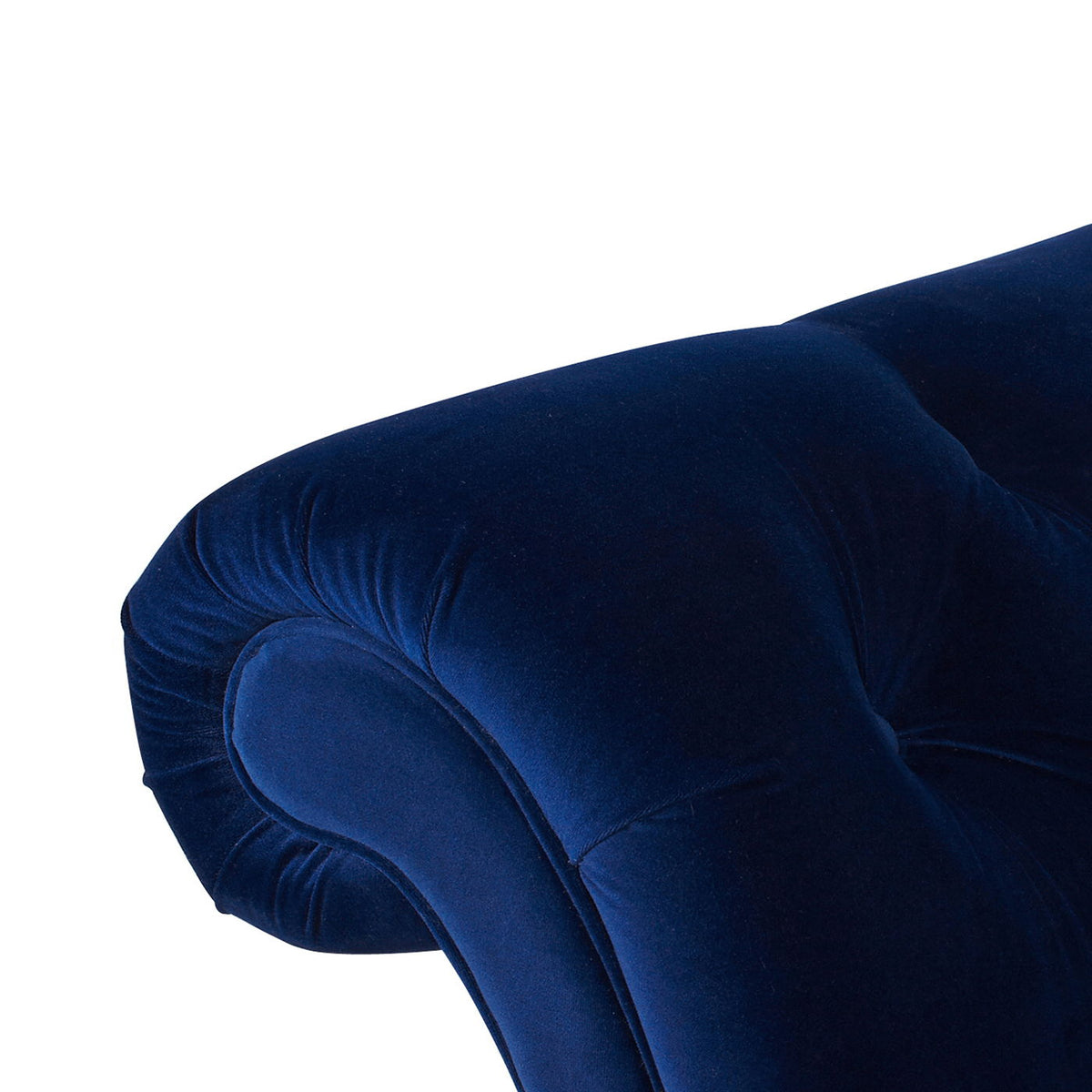 Blue velvet tufted roll-arm chaise lounge with premium foam by HouseOfZazla on Tampa Home & Garden Store