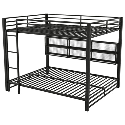 Queen over Queen bunk bed black metal frame with 6 storage units on Tampa Home & Garden Store