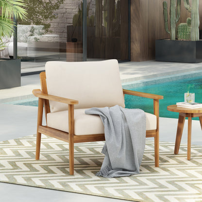 Solid Wood and Mid Century Outdoor Lounge Chair