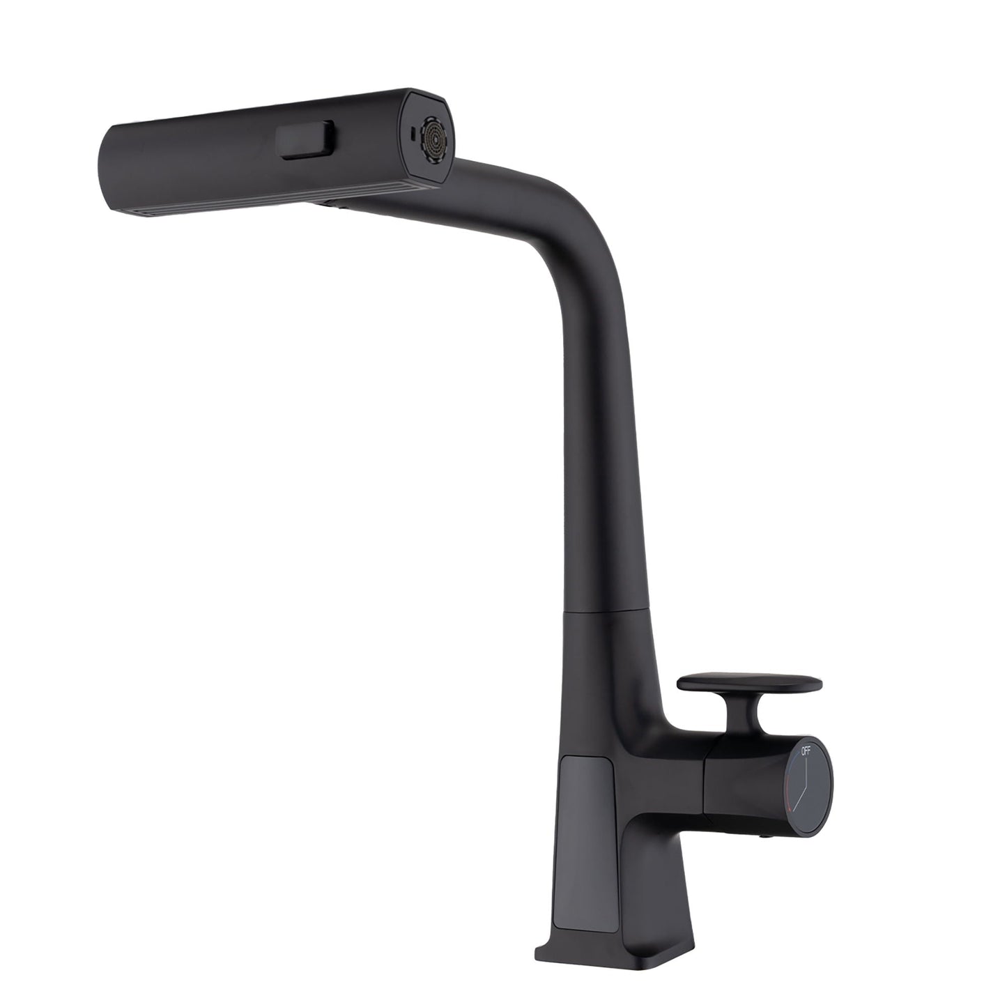 Waterfall Faucet With Display and Pull Down Spray