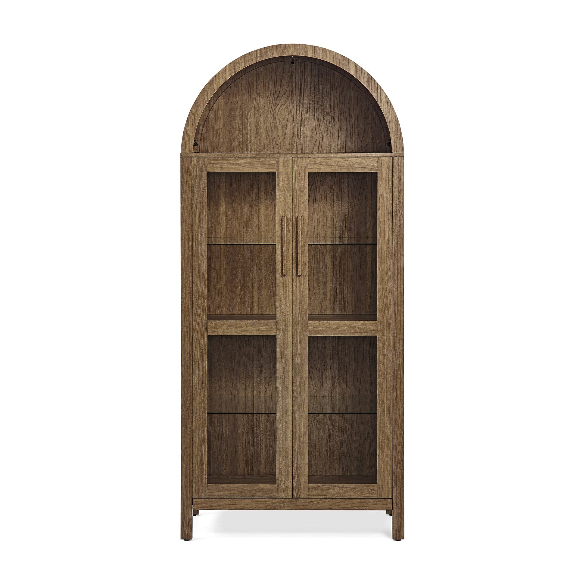 High Arched Storage Cabinet in wood finish with double doors by HouseOfZazla on Tampa Home & Garden Store