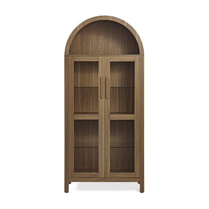 High Arched Storage Cabinet in wood finish with double doors by HouseOfZazla on Tampa Home & Garden Store